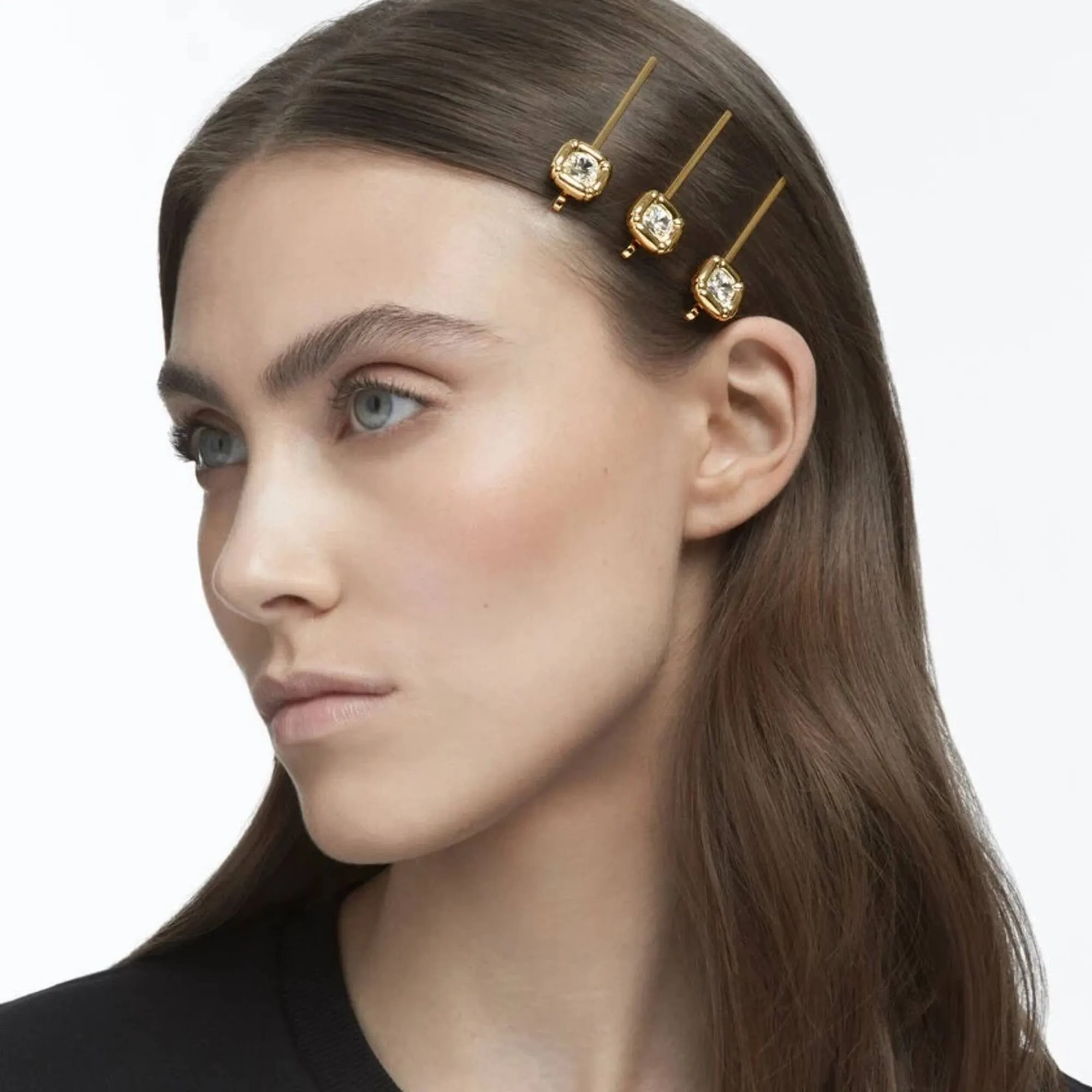 Swarovski Jewelry Swarovski Women's Hairpin Set - Dulcis Cushion Cut Crystals Yellow Gold | 5616848