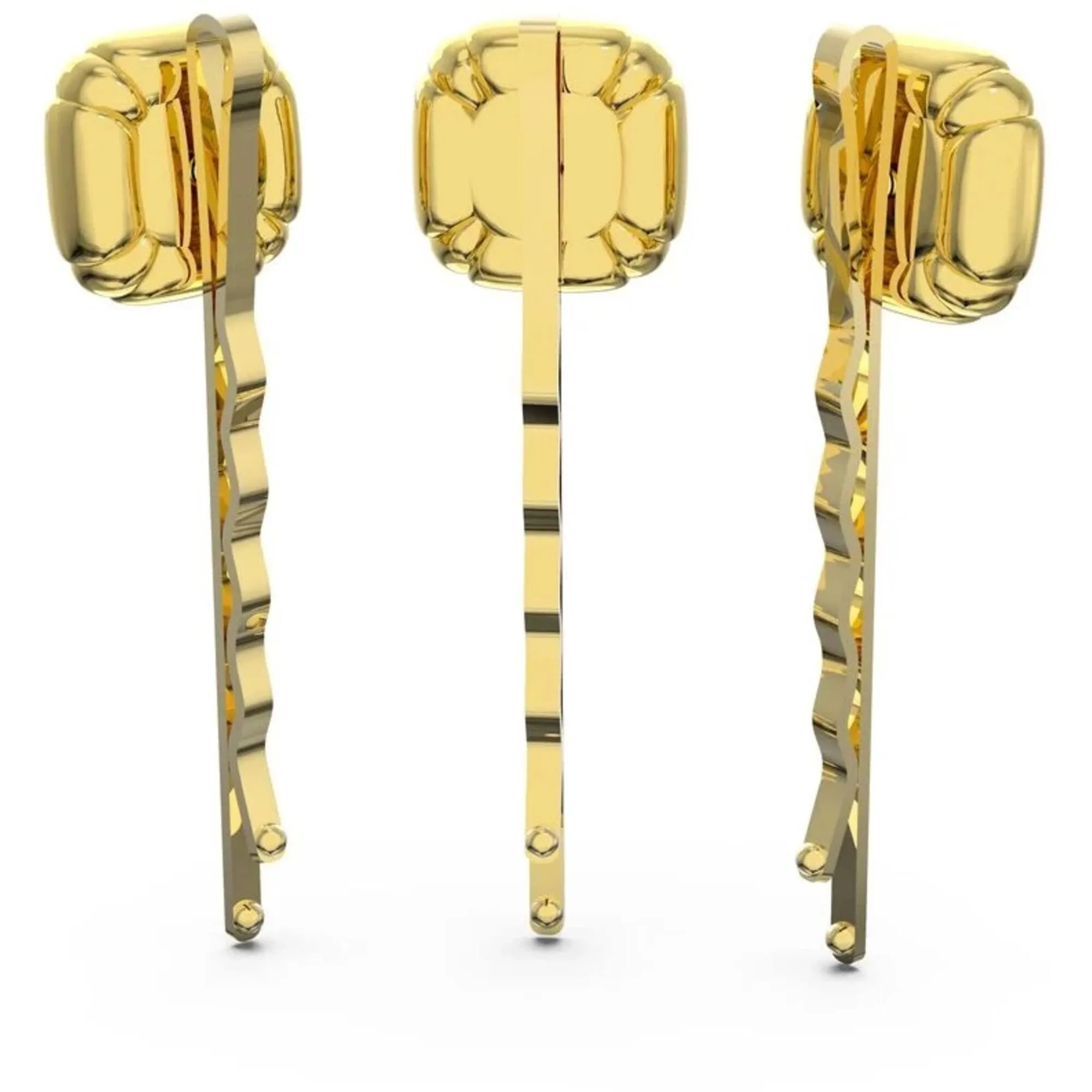 Swarovski Jewelry Swarovski Women's Hairpin Set - Dulcis Cushion Cut Crystals Yellow Gold | 5616848