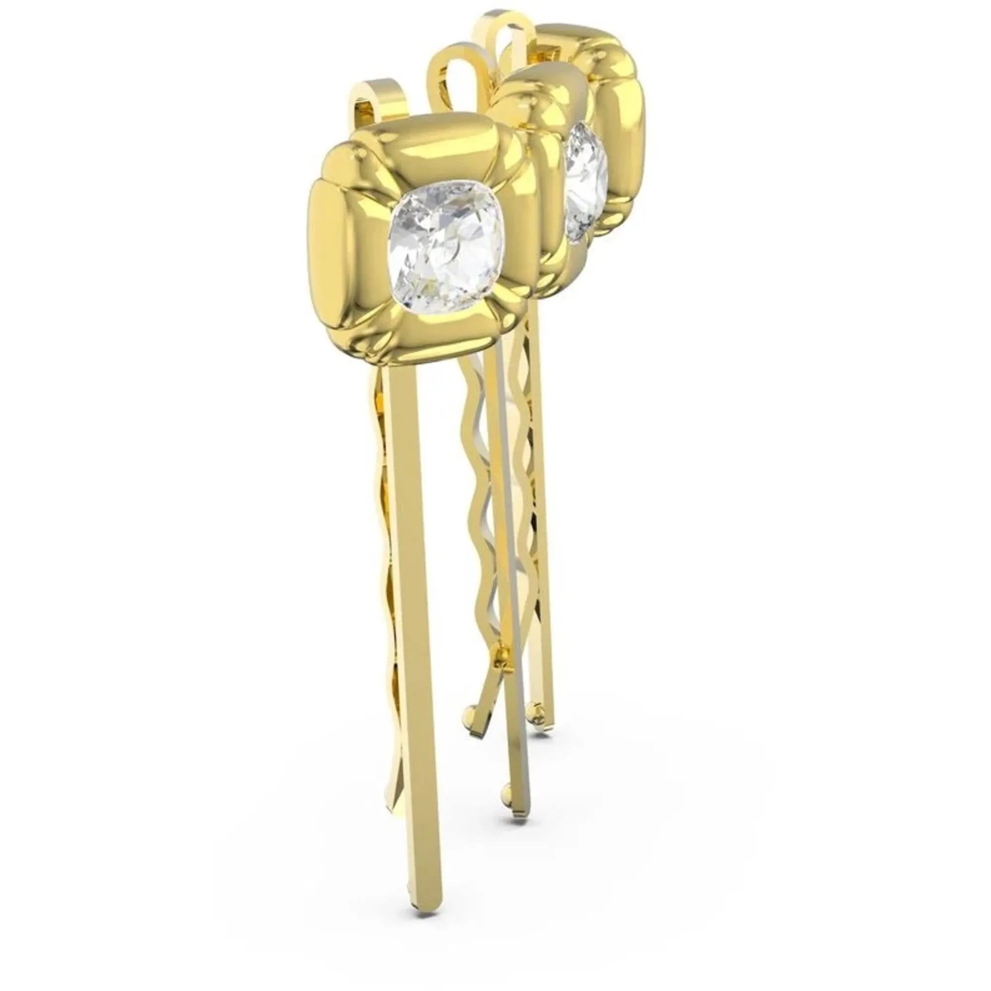 Swarovski Jewelry Swarovski Women's Hairpin Set - Dulcis Cushion Cut Crystals Yellow Gold | 5616848