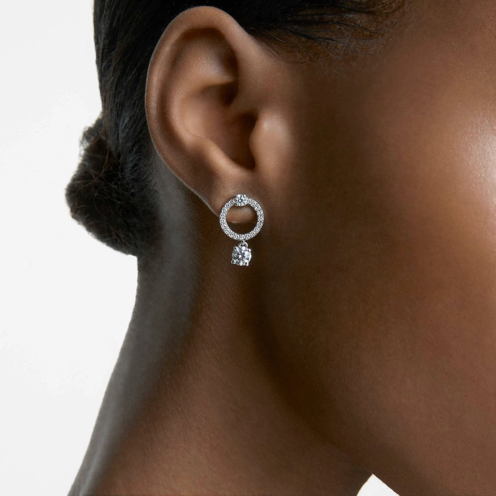 Swarovski Jewelry Swarovski Women's Hoop Earrings - Constella Round Crystal Rhodium Plated 5563278