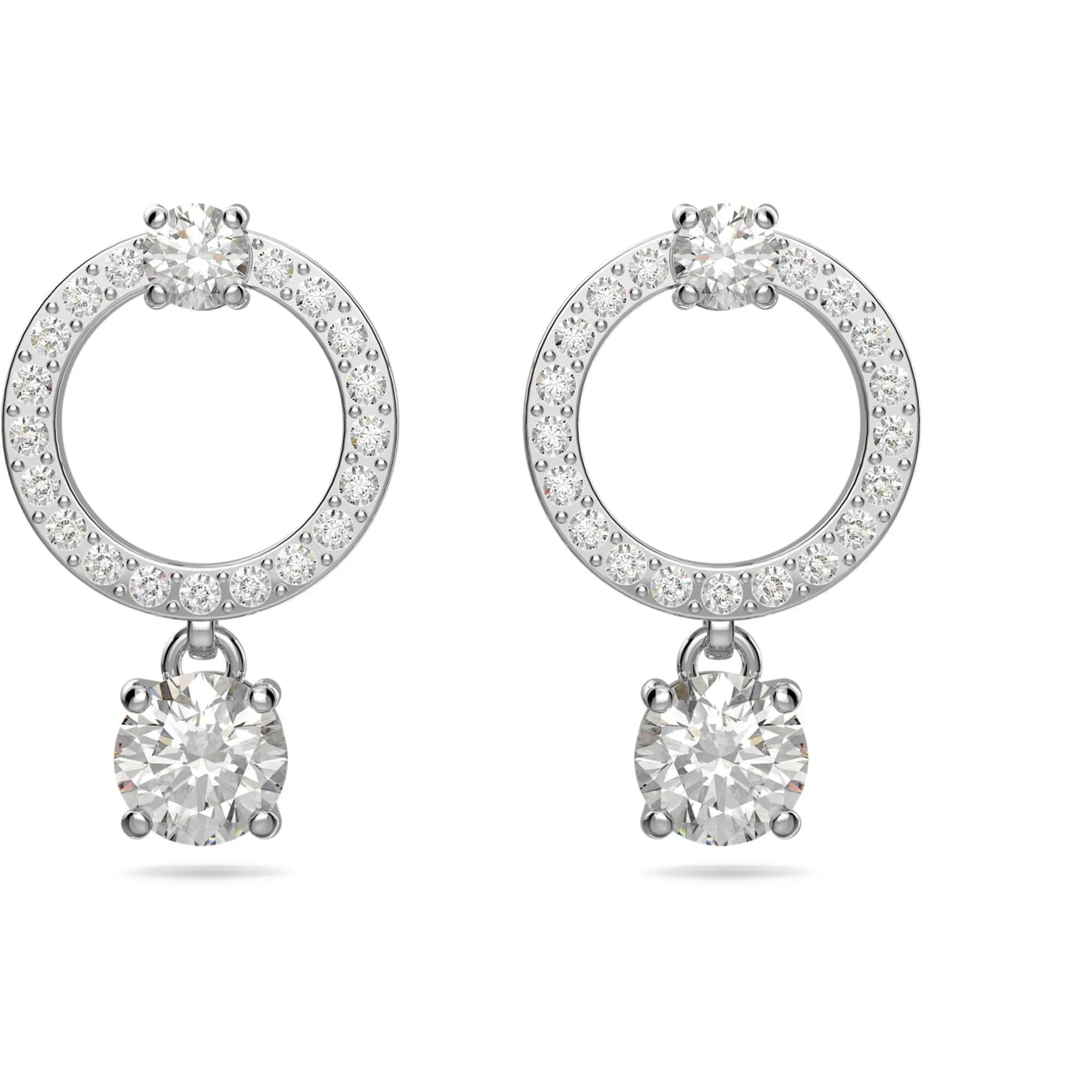 Swarovski Jewelry Swarovski Women's Hoop Earrings - Constella Round Crystal Rhodium Plated 5563278
