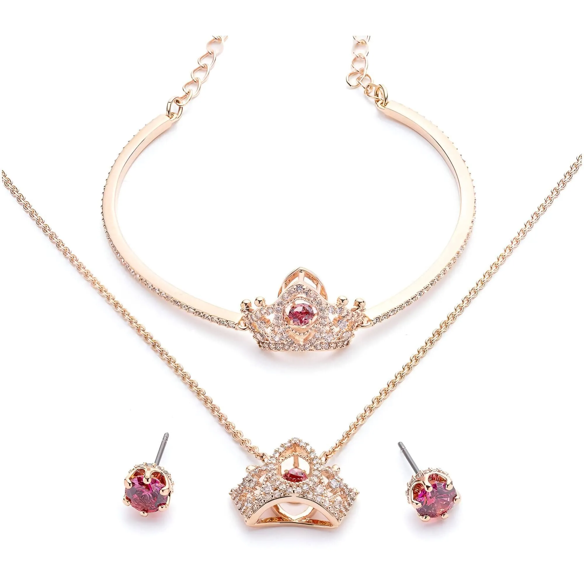 Swarovski Jewelry Swarovski Women's Jewelry Set - Bee A Queen Red Stone Rose Gold Plated | 5501075