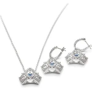 Swarovski Jewelry Swarovski Women's Jewelry Set - Bee A Queen Rhodium Plated Blue Crystal | 5510988