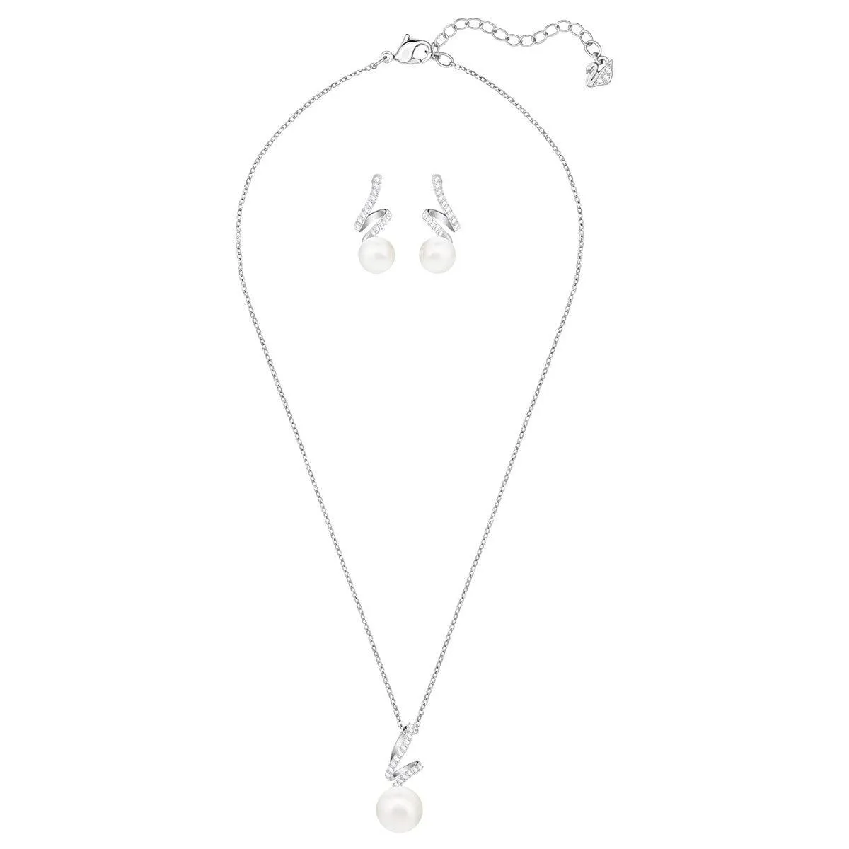 Swarovski Jewelry Swarovski Women's Jewelry Set - Gabriella Pearl Rhodium Plated | 5416177
