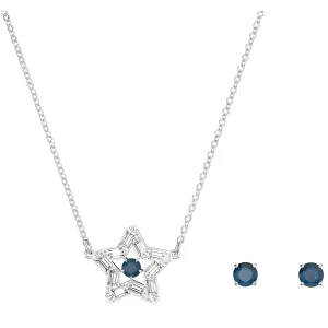 Swarovski Jewelry Swarovski Women's Jewelry Set - Stella Blue Star Crystal Rhodium Plated | 5646762