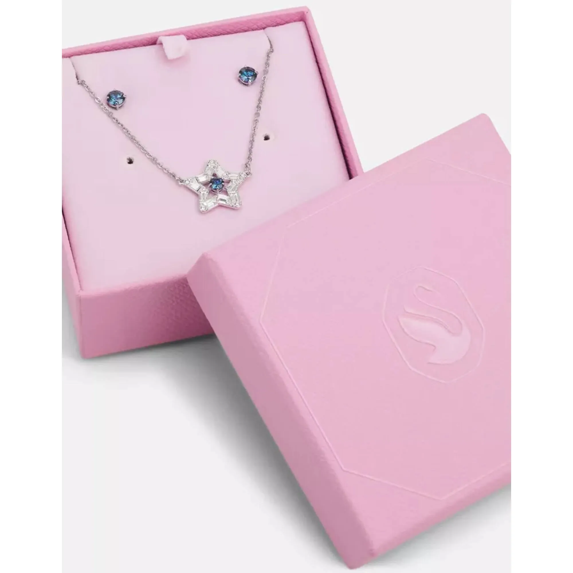 Swarovski Jewelry Swarovski Women's Jewelry Set - Stella Blue Star Crystal Rhodium Plated | 5646762