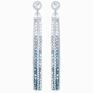 Swarovski Jewelry Swarovski Women's Long Length Clip Earrings - Ocean View Blue and White | 5457523