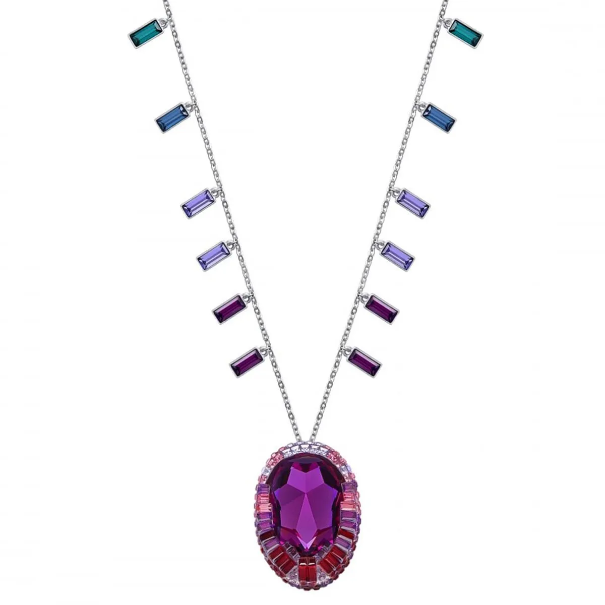 Swarovski Jewelry Swarovski Women's Necklace - Eminence Rhodium-Plated Long Pendant Crystal | 5197510