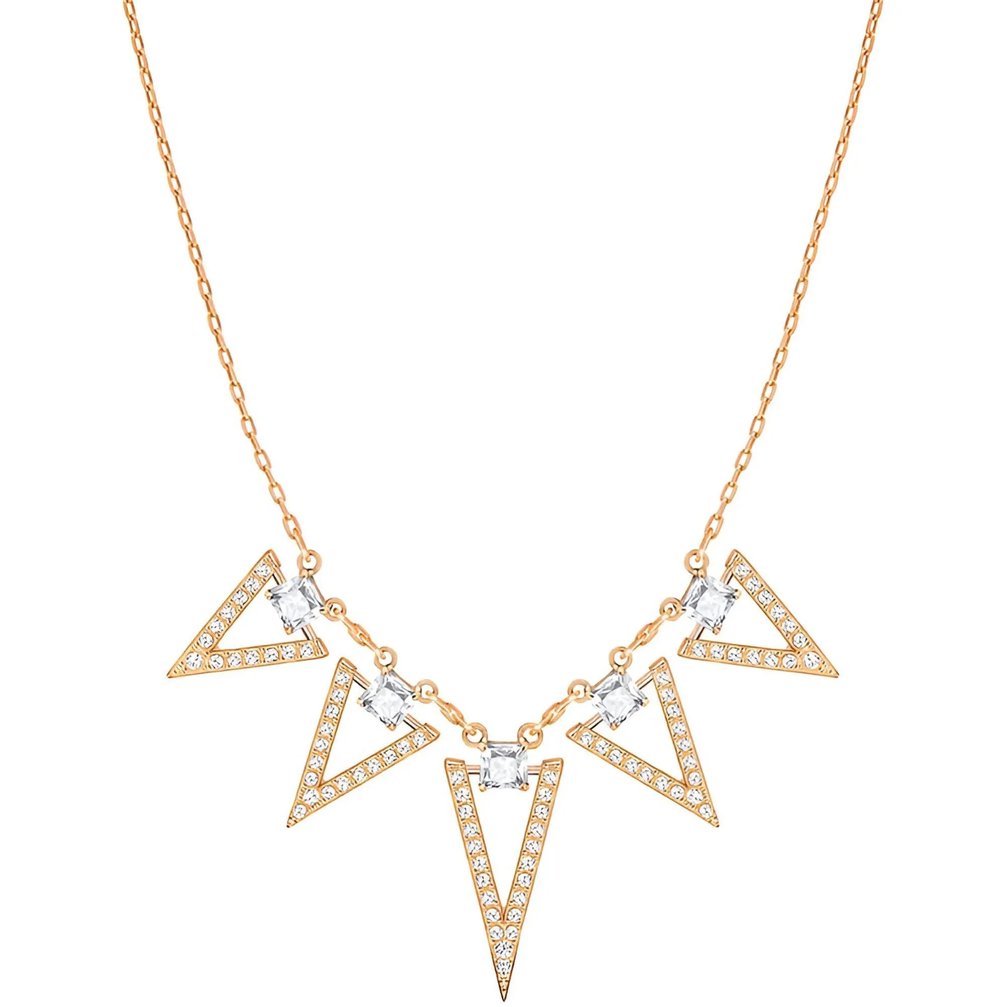 Swarovski Jewelry Swarovski Women's Necklace - Funk Rose Gold Plated with Square Cut Stones | 5241273