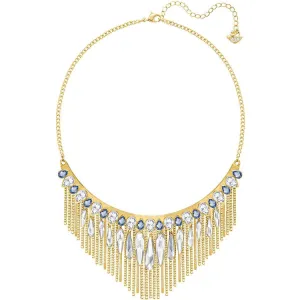 Swarovski Jewelry Swarovski Women's Necklace - Gipsy Fringed Gold Plated Clear & Blue Crystals | 5260592