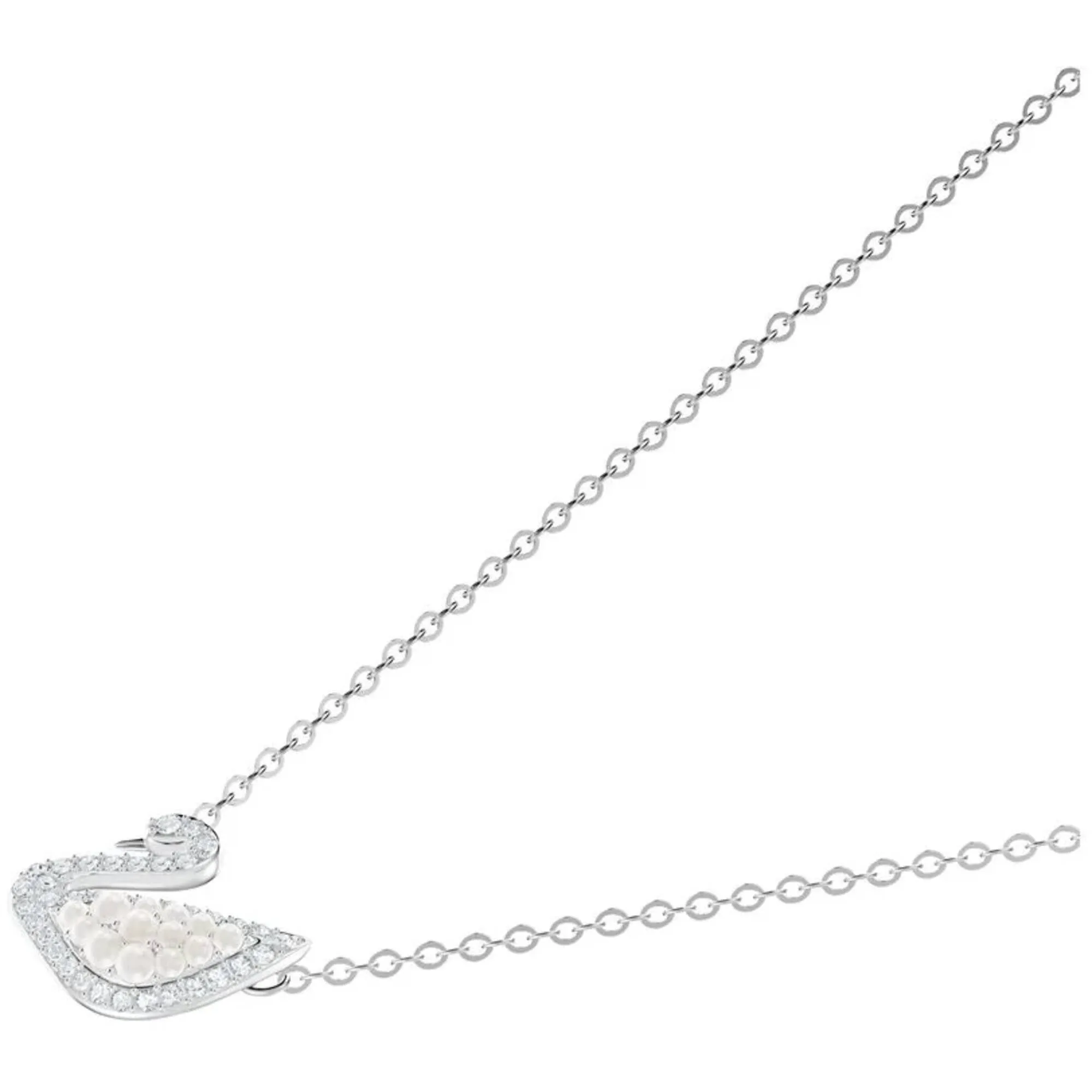 Swarovski Jewelry Swarovski Women's Necklace - Iconic Swan Crystal Pearl Rhodium Plated | 5416605