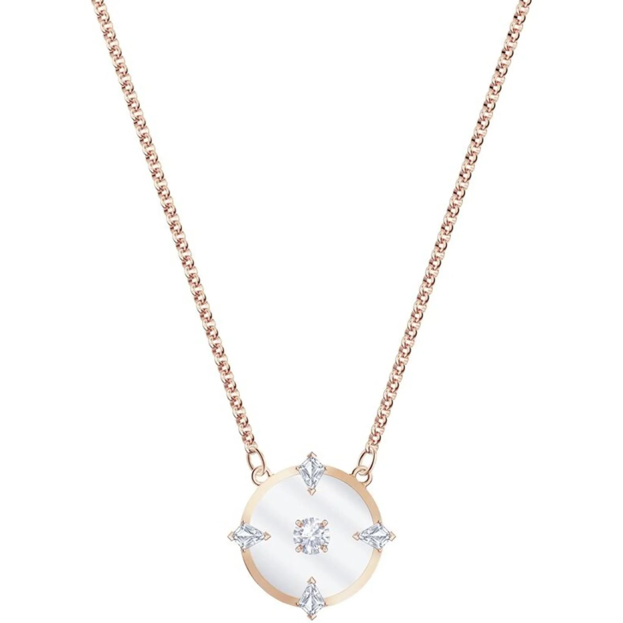 Swarovski Jewelry Swarovski Women's Necklace - North Rose Gold Round Glass and Crystals | 5551797