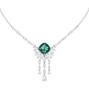 Swarovski Jewelry Swarovski Women's Necklace - Palace Rhodium Plated Green and Clear Crystal | 5498815