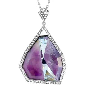 Swarovski Jewelry Swarovski Women's Necklace - Purple Amethyst Gemstone and Crystals Pendant | 5092185