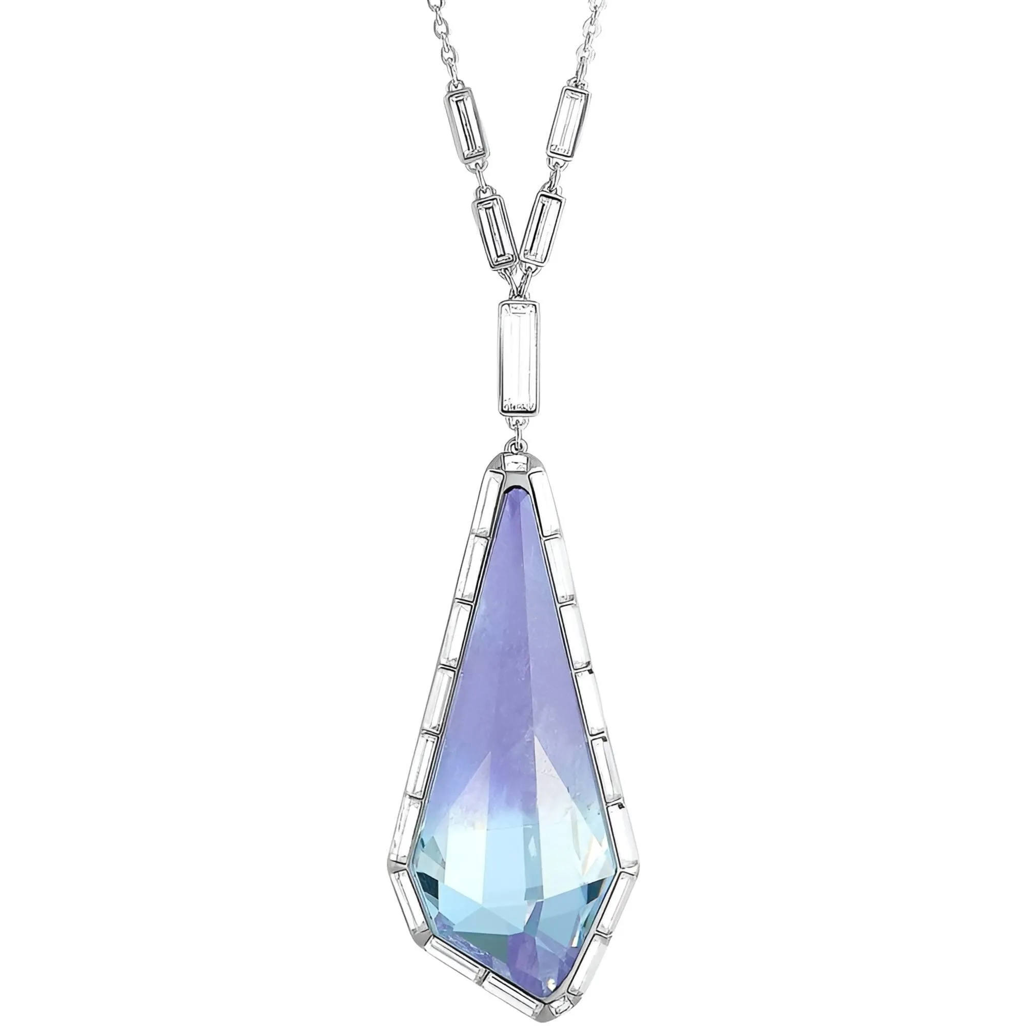 Swarovski Jewelry Swarovski Women's Necklace - Purple and Clear Crystals Pendant, 28 inch | 5092181