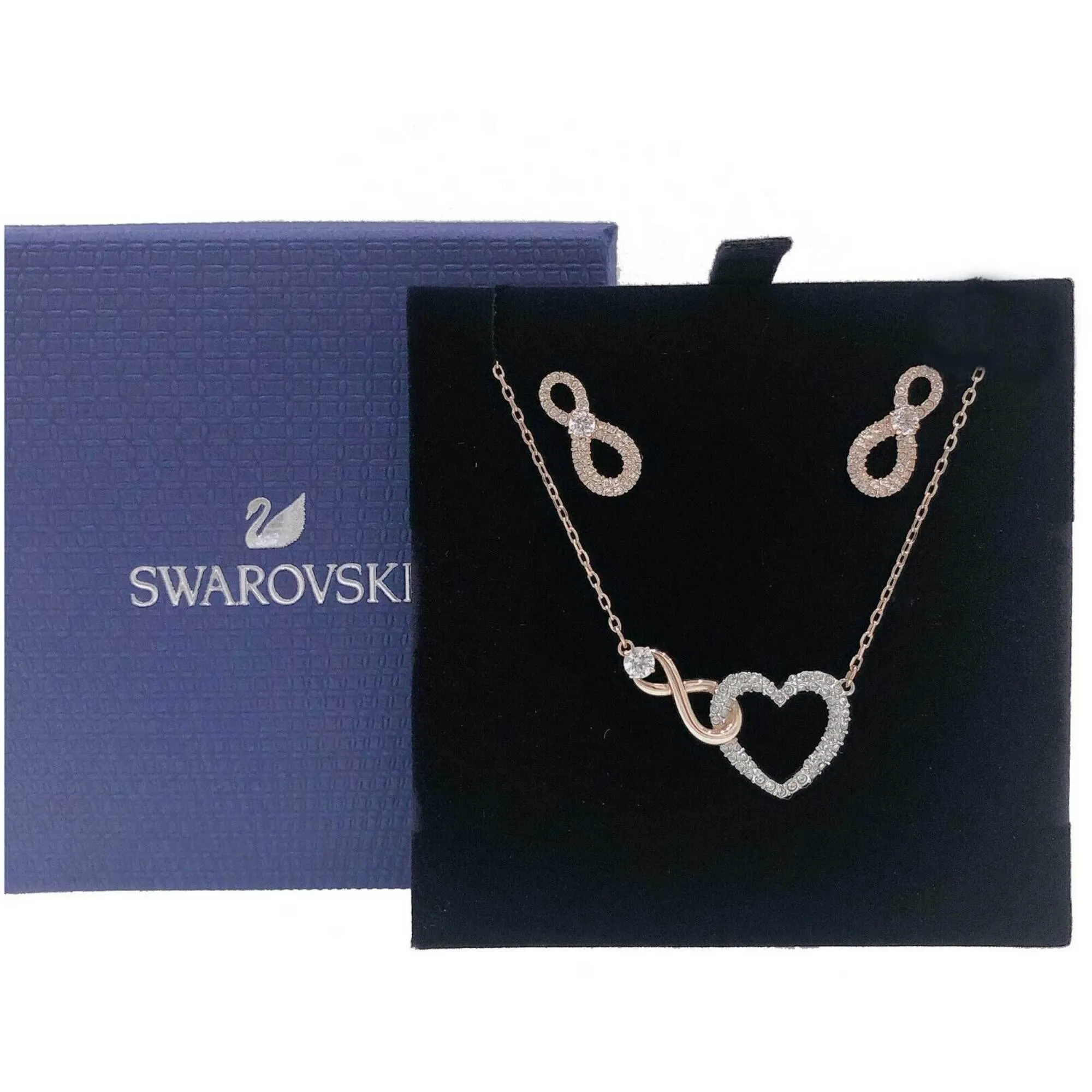 Swarovski Jewelry Swarovski Women's Necklace Set - Swarovski Infinity Heart Rose Gold | 5521040