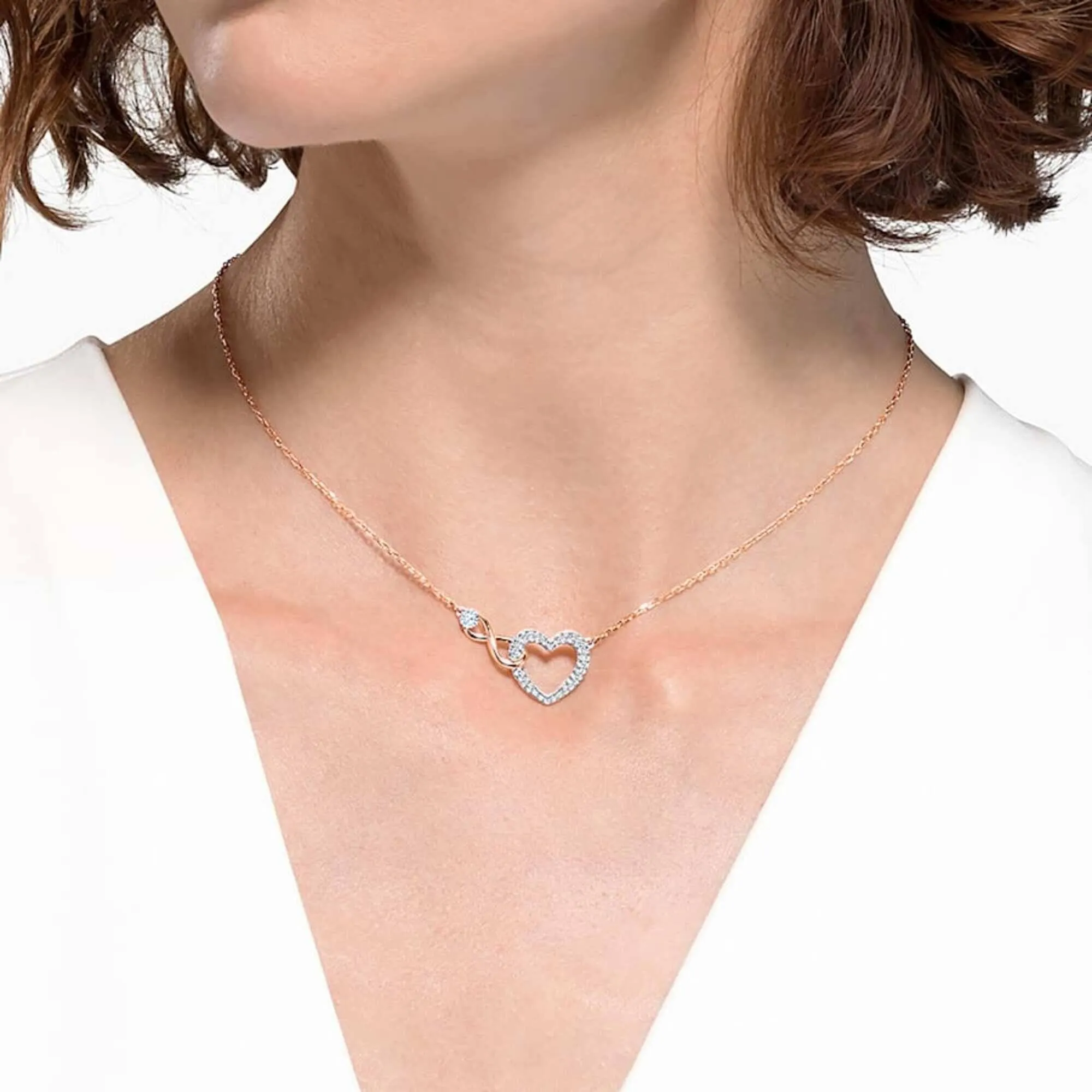 Swarovski Jewelry Swarovski Women's Necklace Set - Swarovski Infinity Heart Rose Gold | 5521040