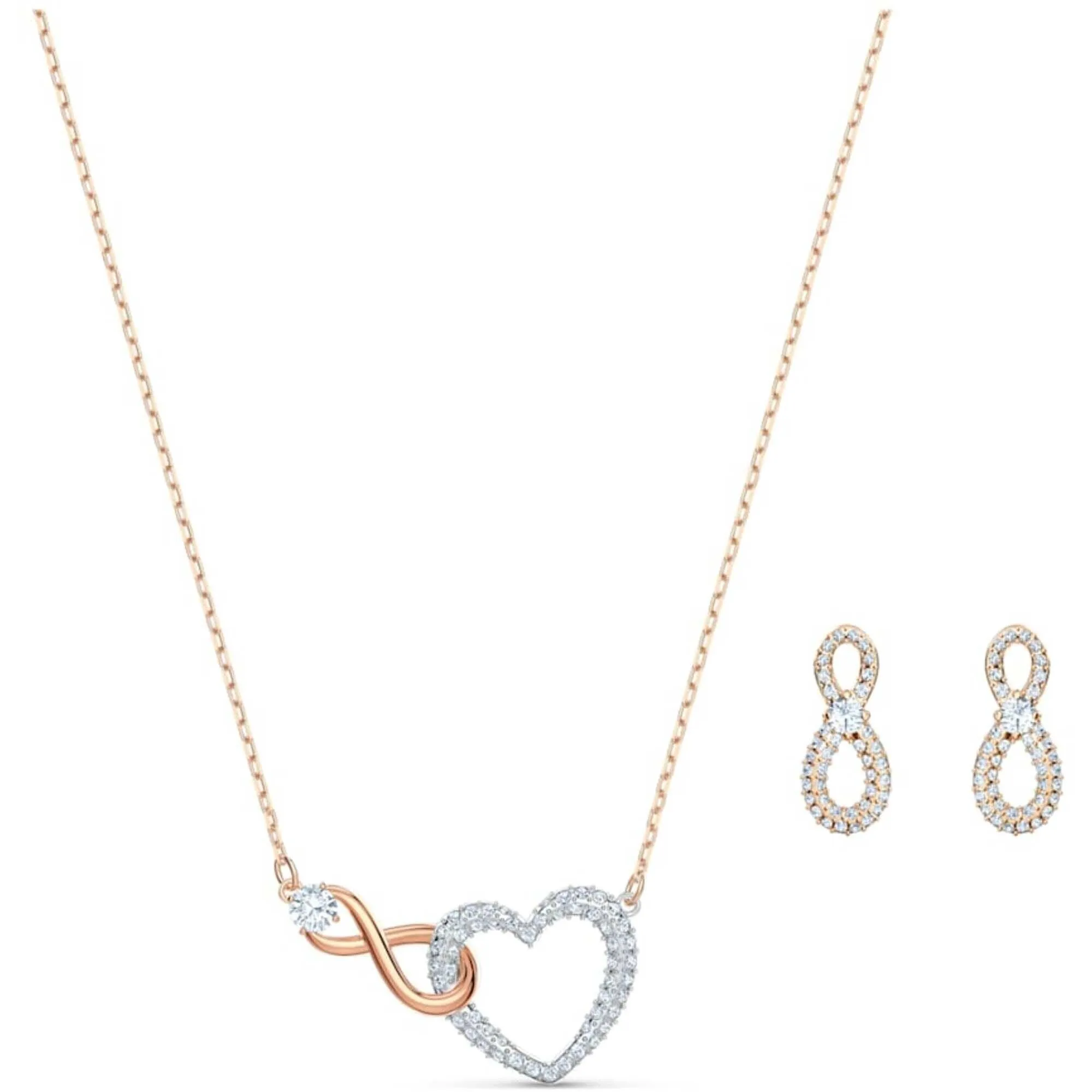 Swarovski Jewelry Swarovski Women's Necklace Set - Swarovski Infinity Heart Rose Gold | 5521040