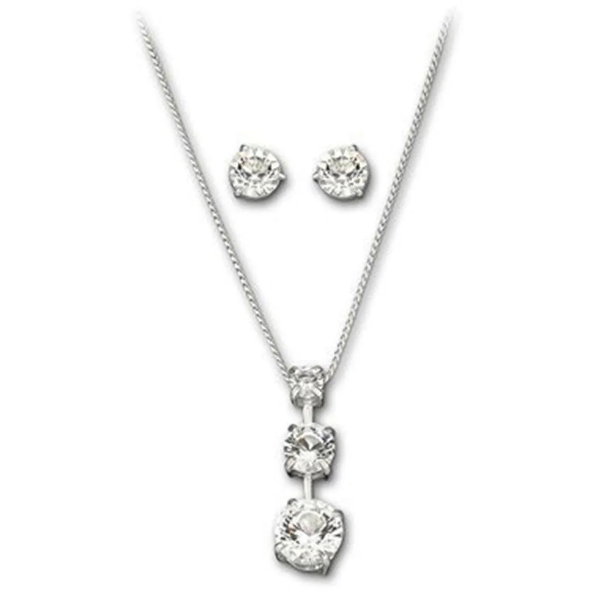 Swarovski Jewelry Swarovski Women's Necklace Set - Trio Crystal Platinum Plated | 1080189
