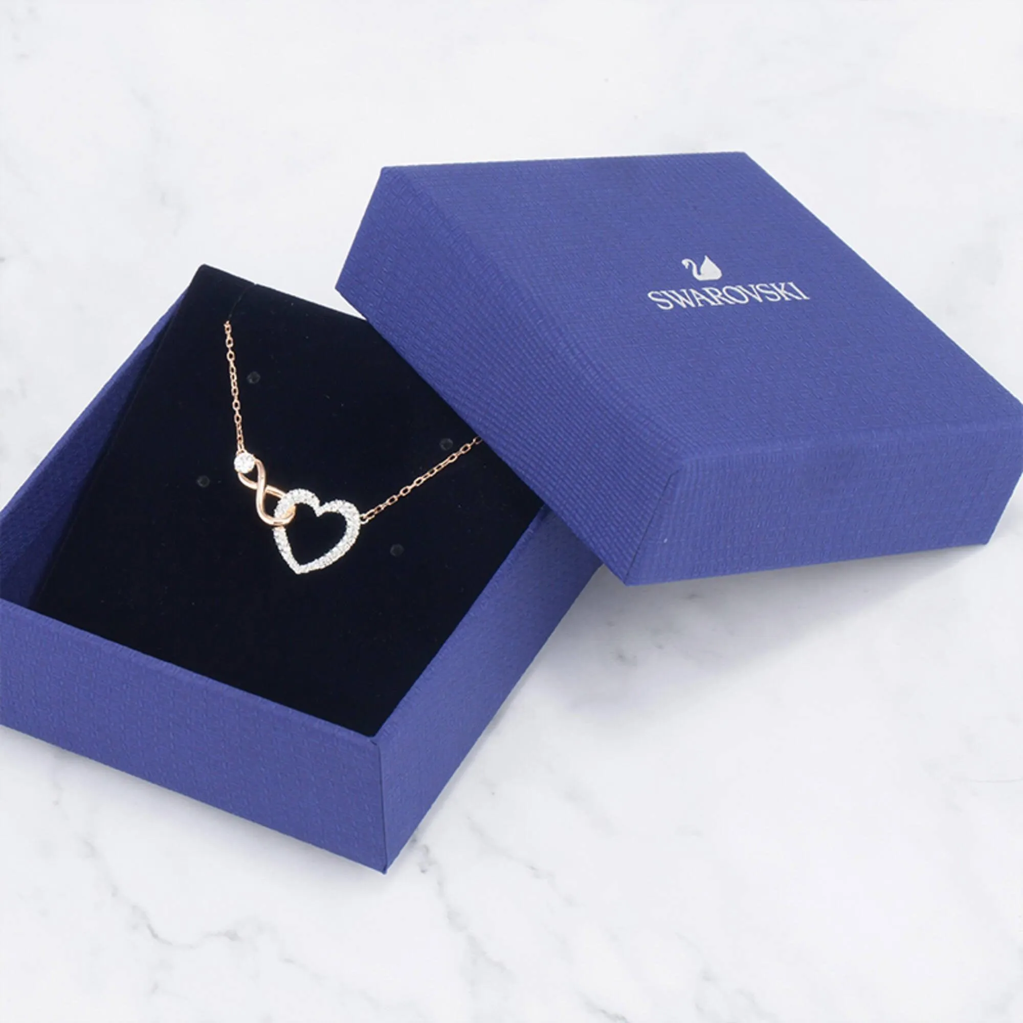 Swarovski Jewelry Swarovski Women's Necklace - Swarovski Infinity Heart Shape Rose Gold | 5518865