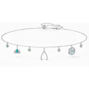 Swarovski Jewelry Swarovski Women's Necklace - Symbolic Rhodium Plated Blue, Green Crystals | 5521449