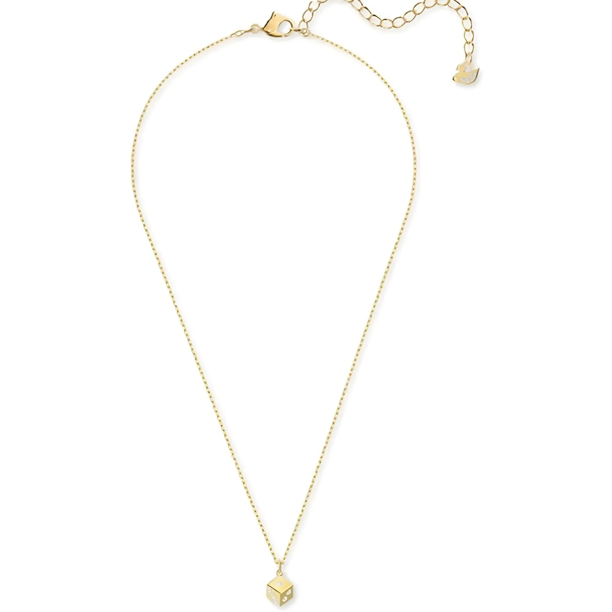 Swarovski Jewelry Swarovski Women's Necklace - Tarot Magic Yellow Gold Dice Shape Pendant | 5523560