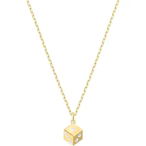 Swarovski Jewelry Swarovski Women's Necklace - Tarot Magic Yellow Gold Dice Shape Pendant | 5523560