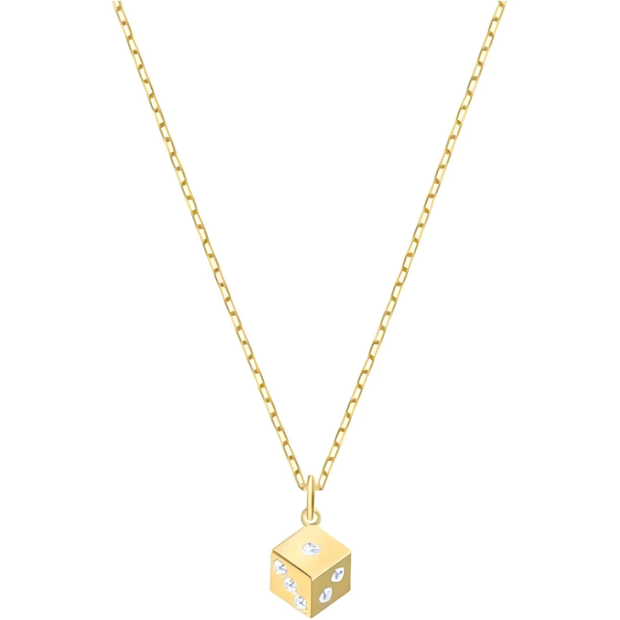 Swarovski Jewelry Swarovski Women's Necklace - Tarot Magic Yellow Gold Dice Shape Pendant | 5523560