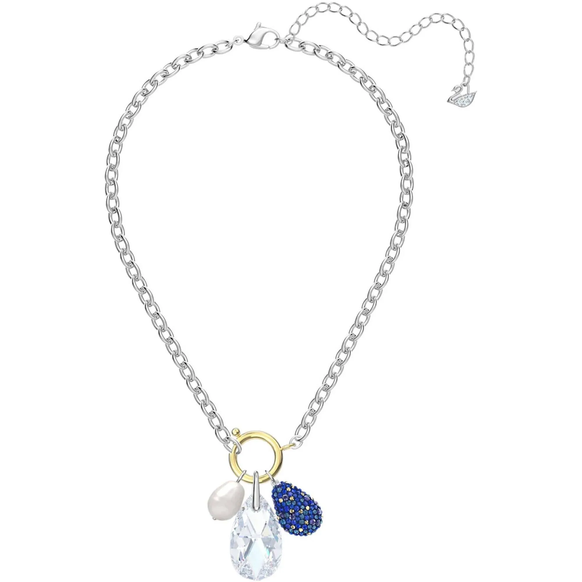 Swarovski Jewelry Swarovski Women's Necklace - The Elements Rhodium Plated Pearls and Crystals | 5576630
