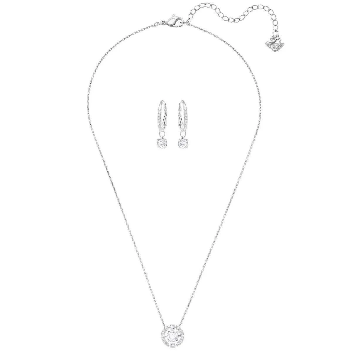 Swarovski Jewelry Swarovski Women's Pendant and Earring Set - Sparkling Dance Round Crystal | 5279018
