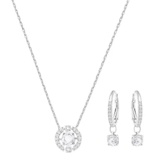 Swarovski Jewelry Swarovski Women's Pendant and Earring Set - Sparkling Dance Round Crystal | 5279018
