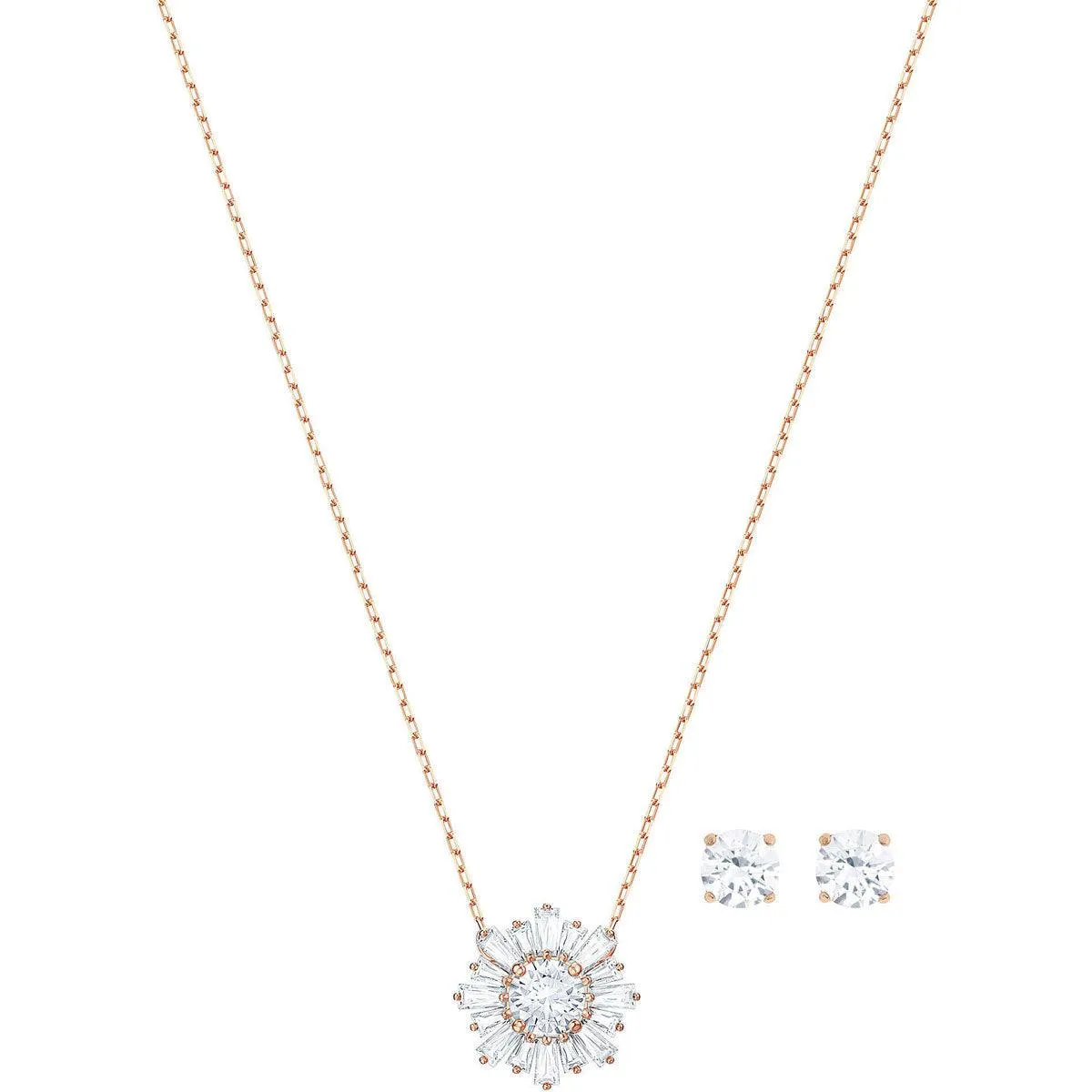 Swarovski Jewelry Swarovski Women's Pendant and Earring Set - Sunshine Rose Gold Plated | 5480468