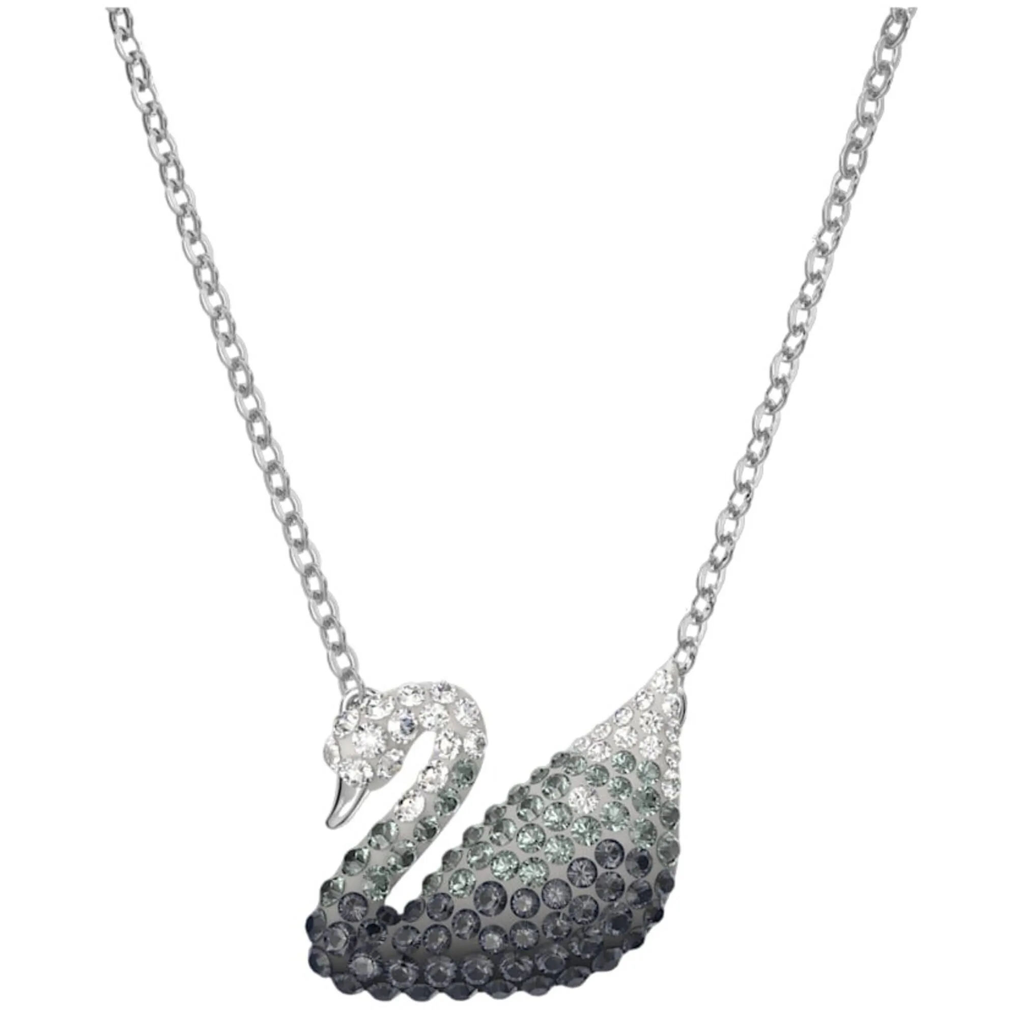 Swarovski Jewelry Swarovski Women's Pendant - Iconic Swan Grey Rhodium Plated Lobster Clasp | 5614103