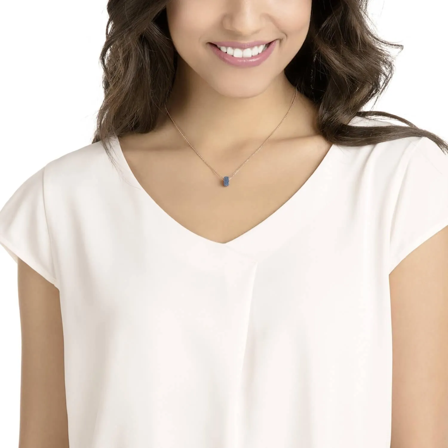 Swarovski Jewelry Swarovski Women's Pendant Necklace - Stone Blue Rose Gold Plated | 5389431