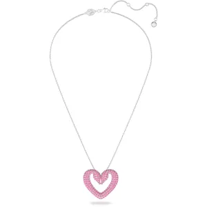 Swarovski Jewelry Swarovski Women's Pendant Necklace - Una Pink Crystal Rhodium Plated Large | 5631931