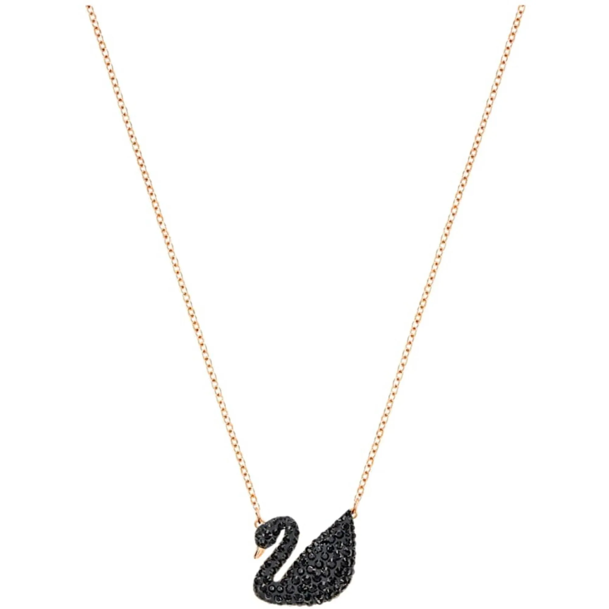 Swarovski Jewelry Swarovski Women's Pendant with Chain - Iconic Swan Black and Rose Gold | 5204134
