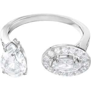 Swarovski Jewelry Swarovski Women's Ring - Attract  Rhodium Plated Clear Crystal, Size 55 | 5410292