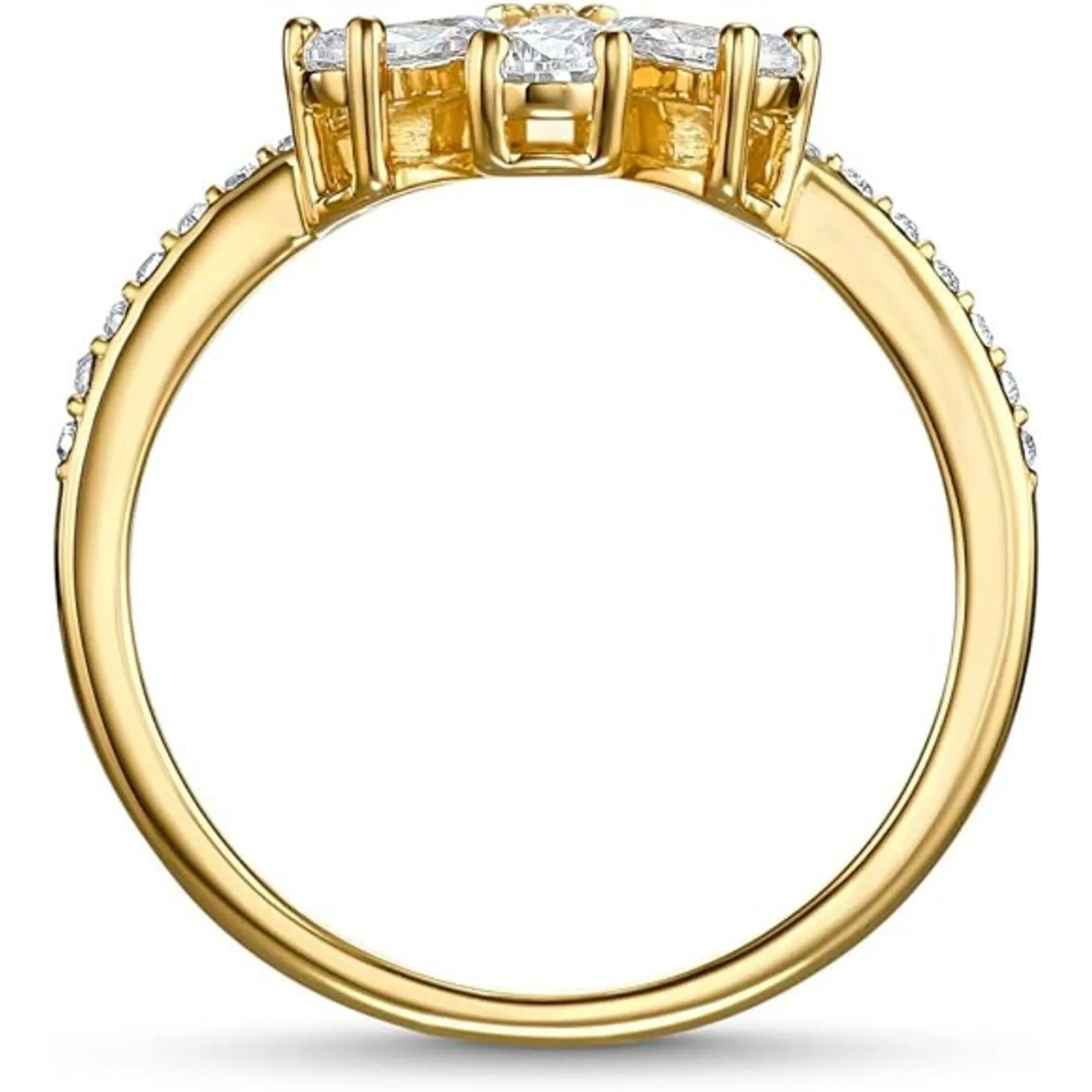 Swarovski Jewelry Swarovski Women's Ring - Botanical White Crystals Dazzling Flower, Size 6.75 | 5535798