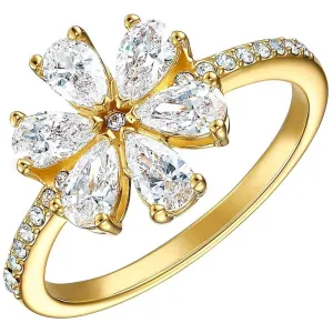 Swarovski Jewelry Swarovski Women's Ring - Botanical White Crystals Dazzling Flower, Size 6.75 | 5535798