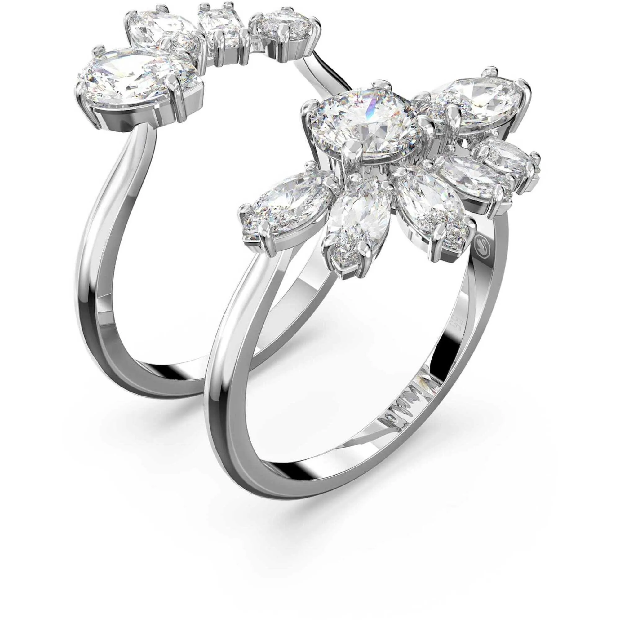 Swarovski Jewelry Swarovski Women's Ring - Gema Rhodium Plated Zirconia Cocktail, Size 55 | 5644665