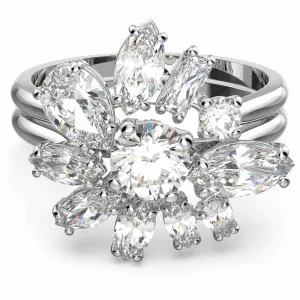 Swarovski Jewelry Swarovski Women's Ring - Gema Rhodium Plated Zirconia Cocktail, Size 55 | 5644665