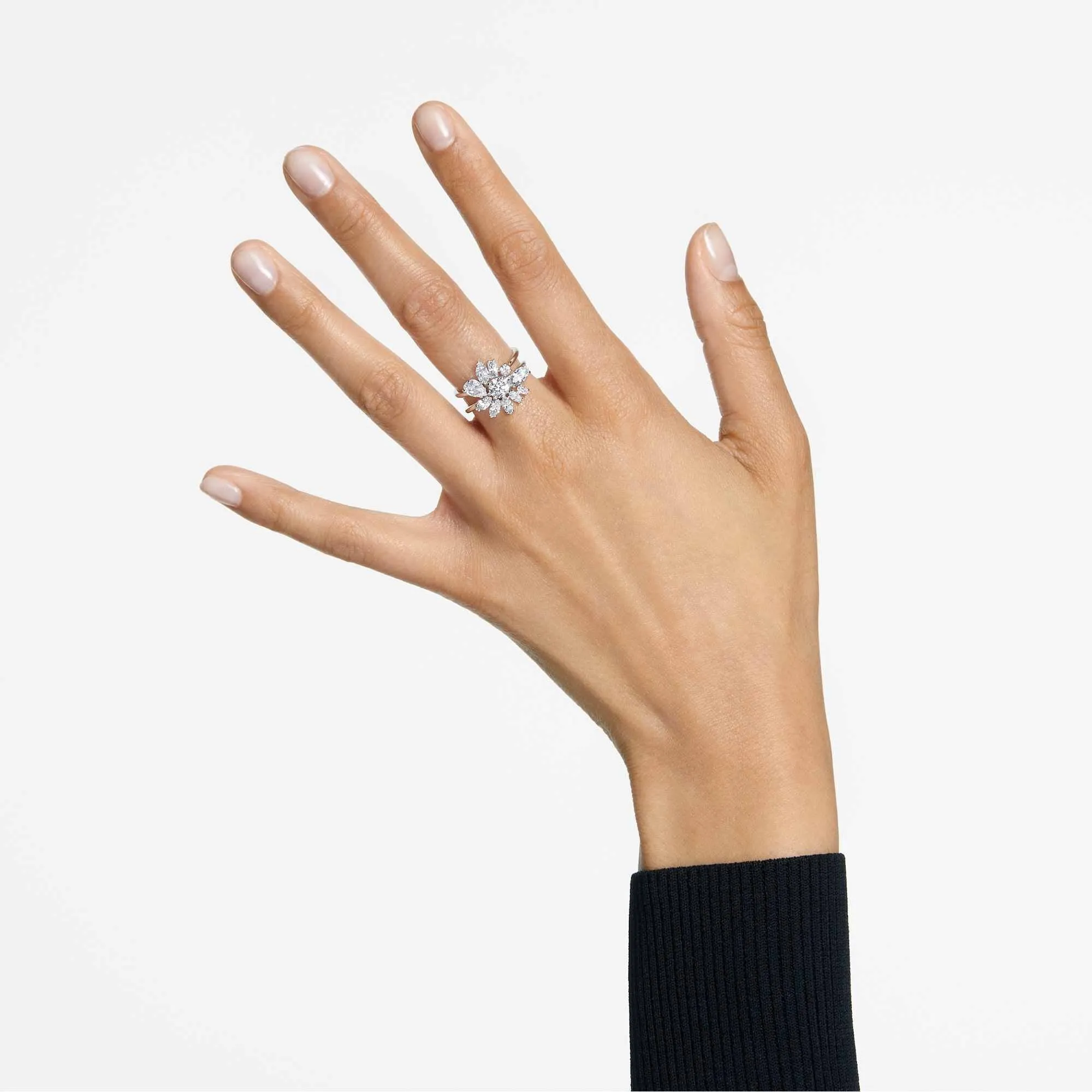 Swarovski Jewelry Swarovski Women's Ring - Gema Rhodium Plated Zirconia Cocktail, Size 55 | 5644665