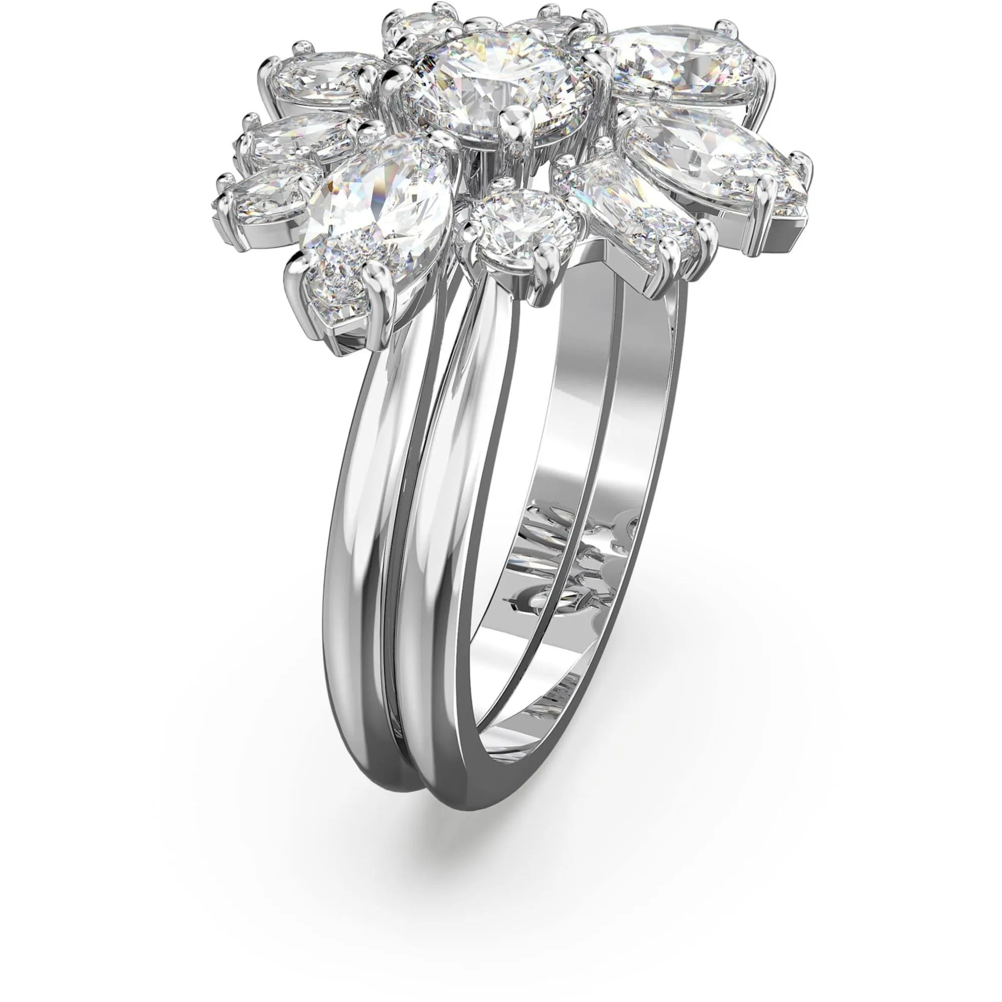 Swarovski Jewelry Swarovski Women's Ring - Gema Rhodium Plated Zirconia Cocktail, Size 55 | 5644665