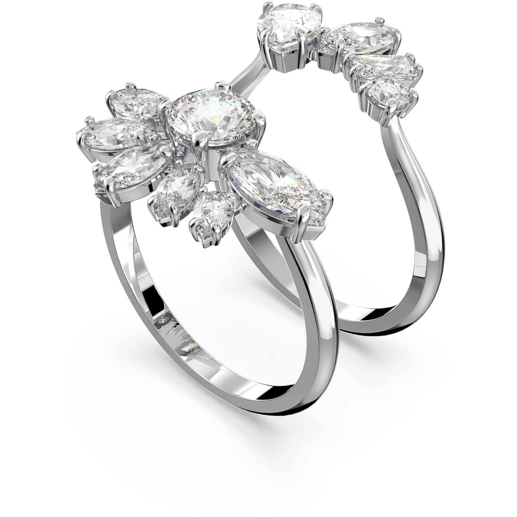Swarovski Jewelry Swarovski Women's Ring - Gema Rhodium Plated Zirconia Cocktail, Size 55 | 5644665