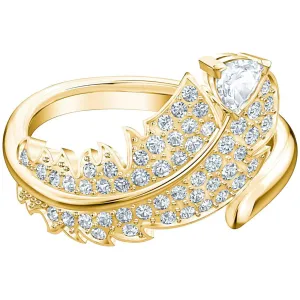 Swarovski Jewelry Swarovski Women's Ring - Nice Gold Tone Plated White Crystal Motif, Size 6.75 | 5515384