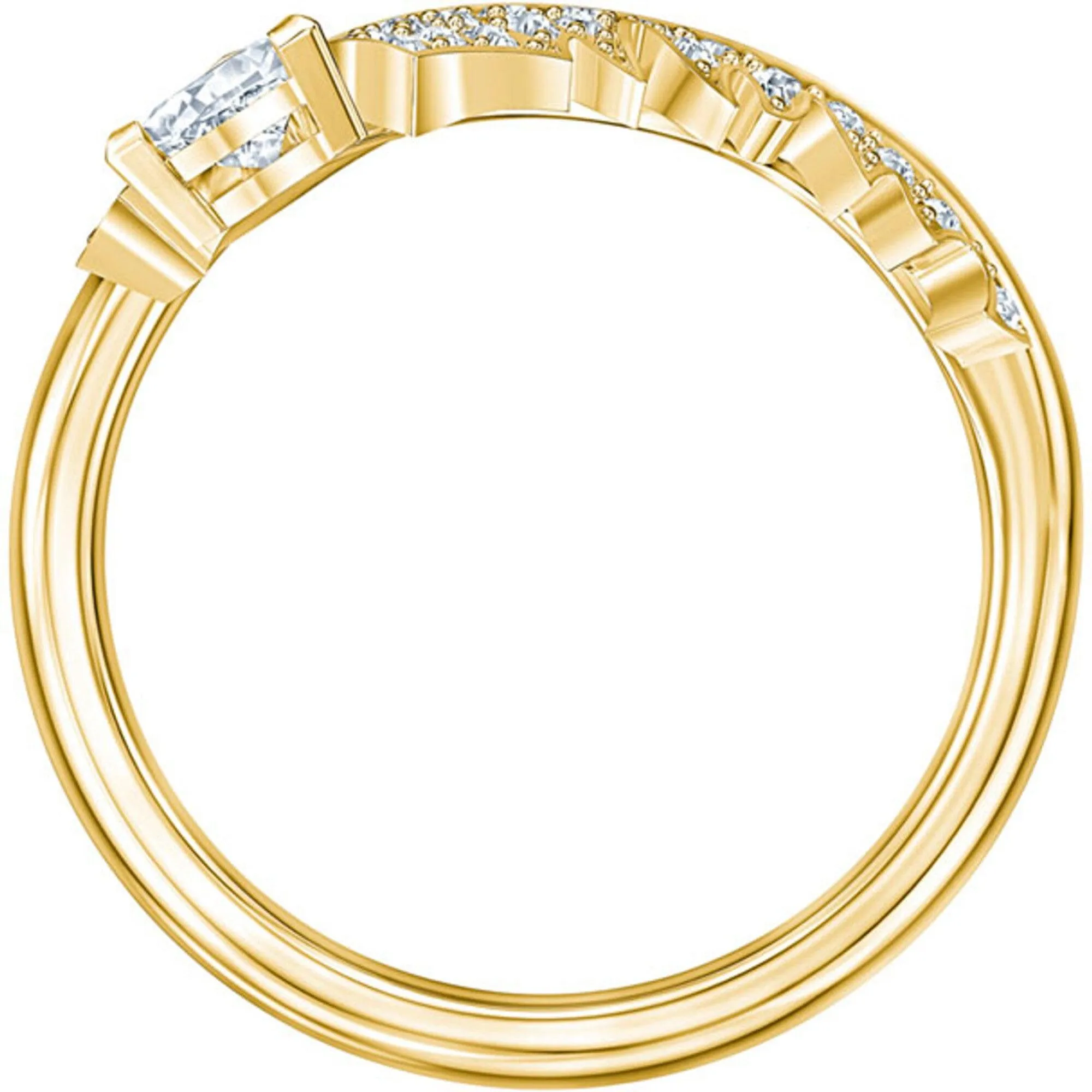 Swarovski Jewelry Swarovski Women's Ring - Nice Gold Tone Plated White Crystal Motif, Size 6.75 | 5515384