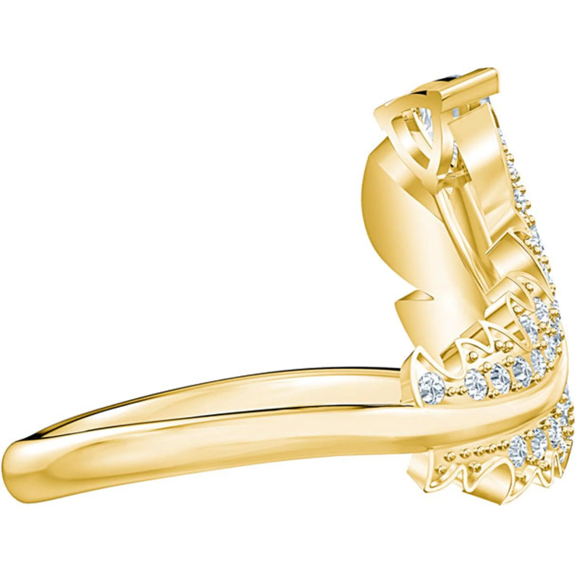 Swarovski Jewelry Swarovski Women's Ring - Nice Gold Tone Plated White Crystal Motif, Size 6.75 | 5515384