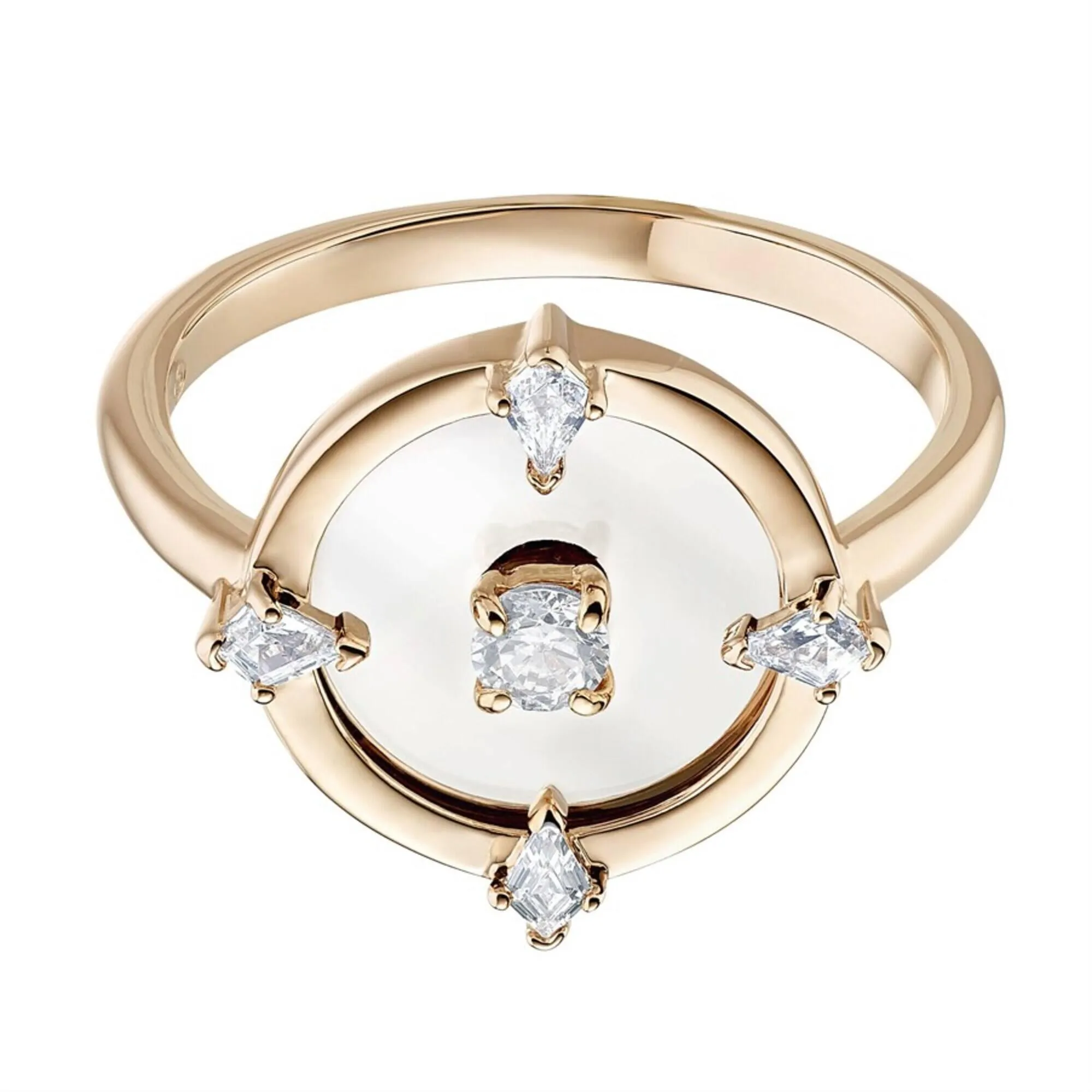Swarovski Jewelry Swarovski Women's Ring - North White Crystals On Round Compass Set, Size 7 | 5551801
