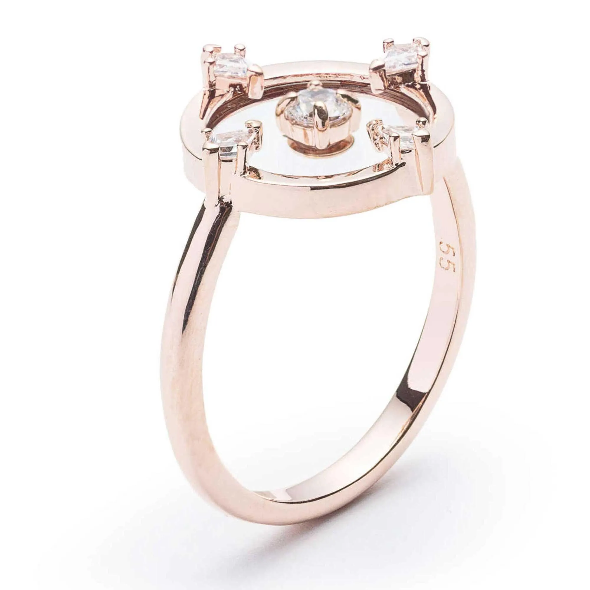Swarovski Jewelry Swarovski Women's Ring - North White Crystals On Round Compass Set, Size 7 | 5551801