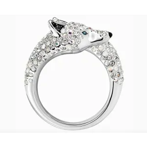 Swarovski Jewelry Swarovski Women's Ring - Polar Bestiary Crystal Pave Wolf Cocktail Silver | 5515095